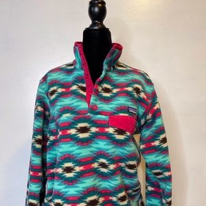 Patagonia Wild Desert Synchilla Med Green/pink top